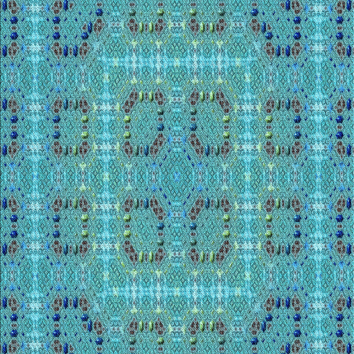 Patterned Dark Cyan Green Rug, pat3694lblu
