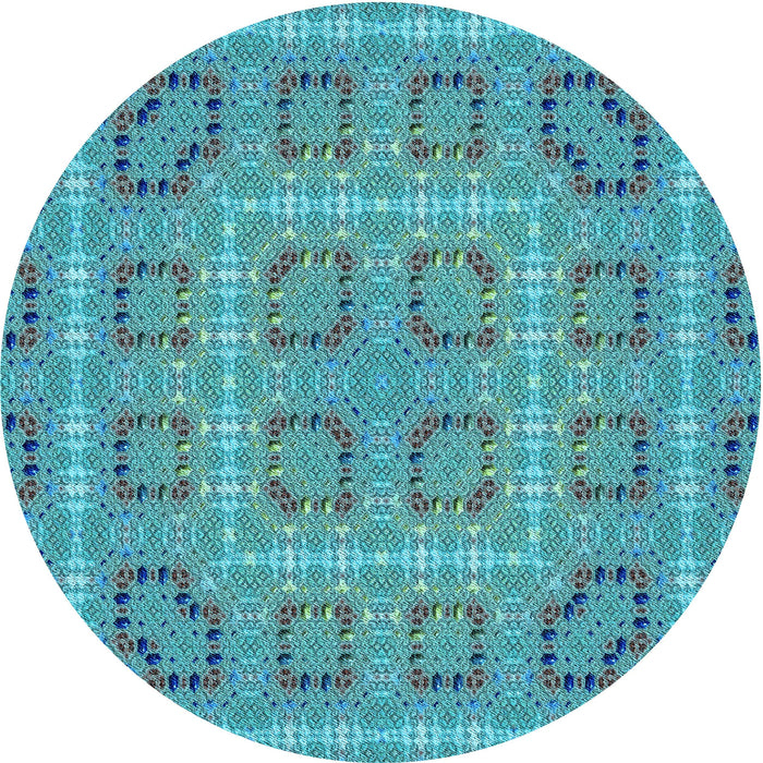 Square Patterned Dark Cyan Green Rug, pat3694lblu