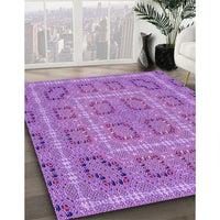 Patterned Violet Purple Rug, pat3694pur