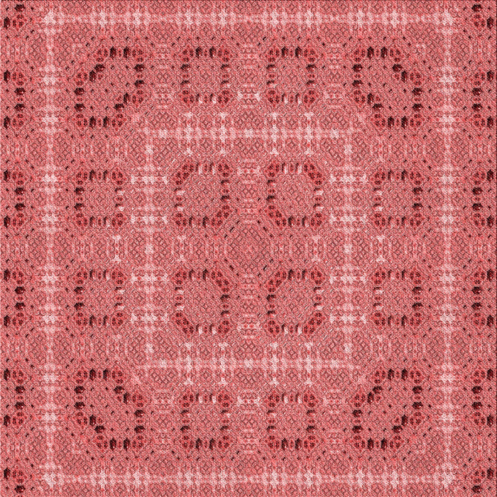 Round Patterned Ruby Red Rug, pat3694rd