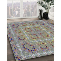 Patterned Gray Modern Rug, pat3694