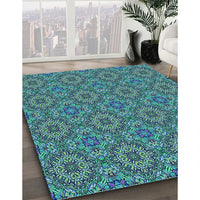 Patterned Blue Rug, pat3695lblu