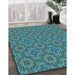 Machine Washable Transitional Blue Rug in a Family Room, wshpat3695lblu