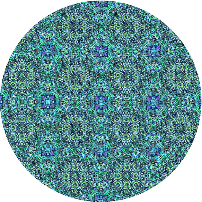 Square Patterned Blue Rug, pat3695lblu