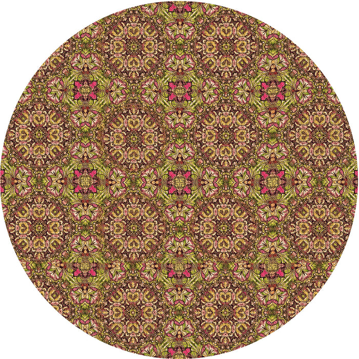 Square Patterned Saffron Red Rug, pat3695org