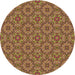 Square Patterned Saffron Red Rug, pat3695org