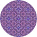 Square Patterned Orchid Purple Rug, pat3695pur