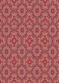 Machine Washable Transitional Red Rug, wshpat3695rd