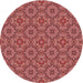 Square Machine Washable Transitional Red Rug in a Living Room, wshpat3695rd