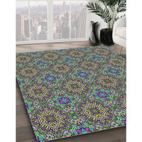 Patterned Green Modern Rug, pat3695