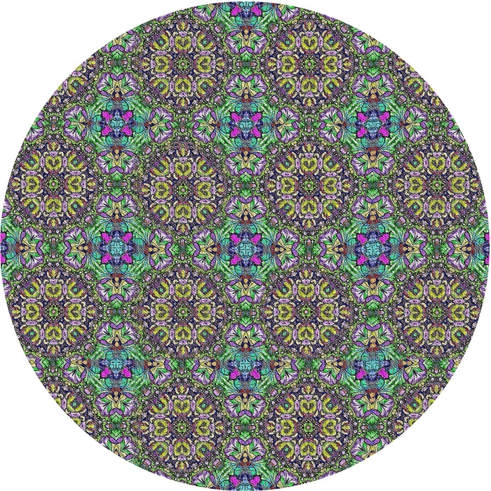 Sideview of Patterned Green Modern Rug, pat3695