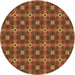 Square Machine Washable Transitional Tomato Red Rug in a Living Room, wshpat3696brn