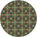 Square Machine Washable Transitional Khaki Green Rug in a Living Room, wshpat3696lblu