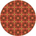 Square Machine Washable Transitional Orange Red Orange Rug in a Living Room, wshpat3696org