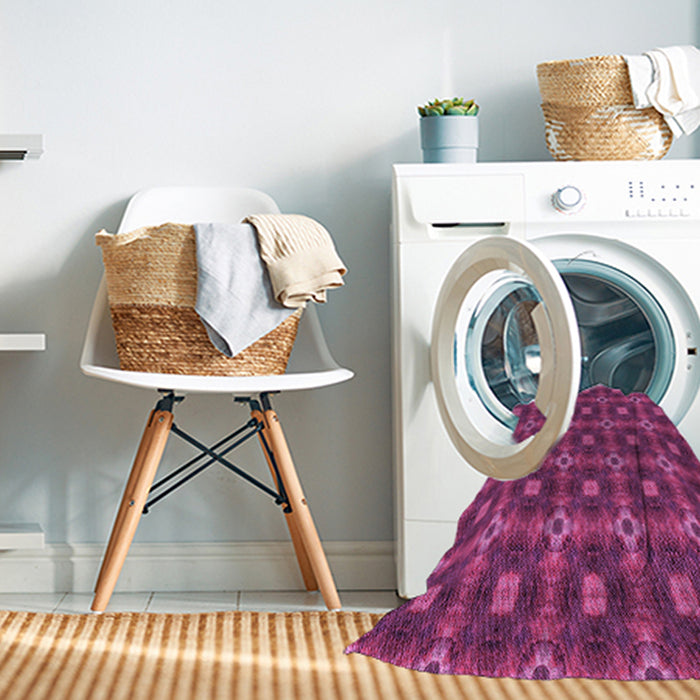 Machine Washable Transitional Neon Pink Rug in a Washing Machine, wshpat3696pur