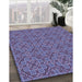 Machine Washable Transitional Purple Rug in a Family Room, wshpat3697blu