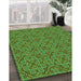 Machine Washable Transitional Seaweed Green Rug in a Family Room, wshpat3697grn