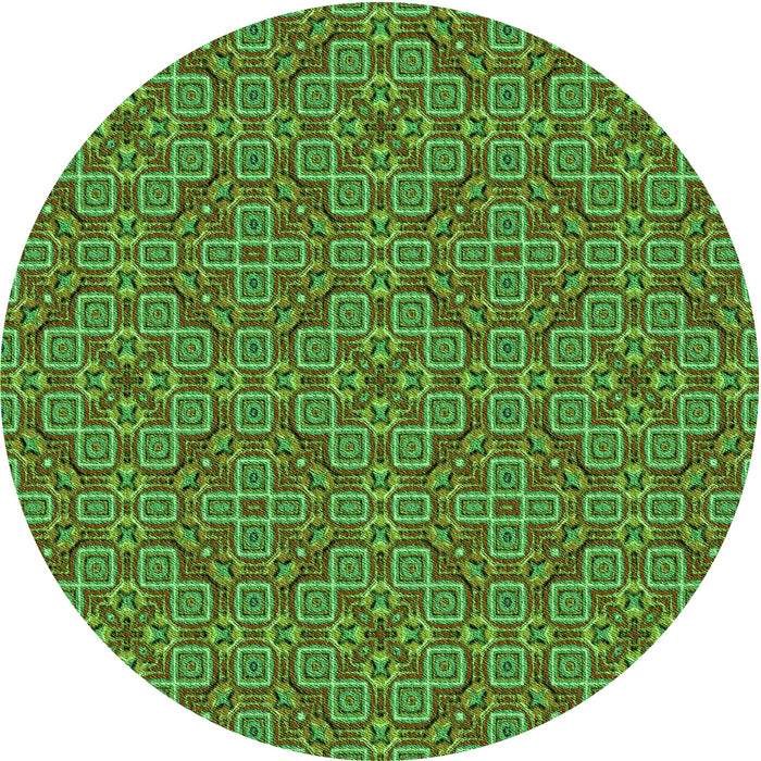 Square Machine Washable Transitional Seaweed Green Rug in a Living Room, wshpat3697grn