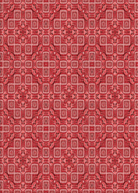 Machine Washable Transitional Red Rug, wshpat3697rd