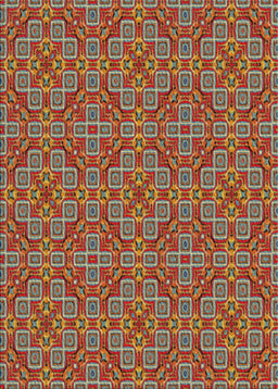 Machine Washable Transitional Tomato Red Rug, wshpat3697