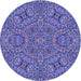 Square Machine Washable Transitional Deep Periwinkle Purple Rug in a Living Room, wshpat3698blu