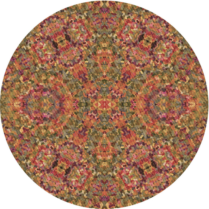 Square Machine Washable Transitional Cinnamon Brown Rug in a Living Room, wshpat3698brn