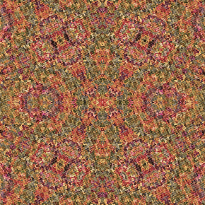 Round Machine Washable Transitional Cinnamon Brown Rug, wshpat3698brn