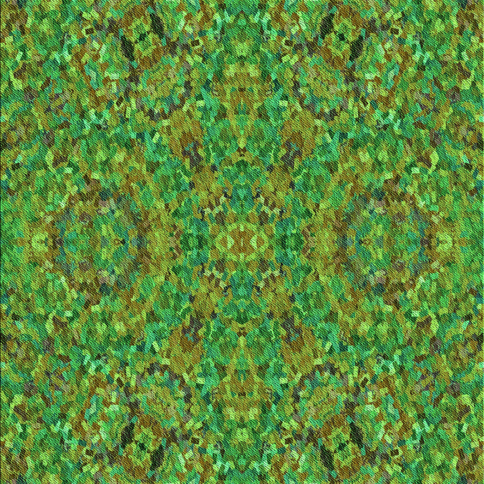 Machine Washable Transitional Seaweed Green Rug, wshpat3698grn