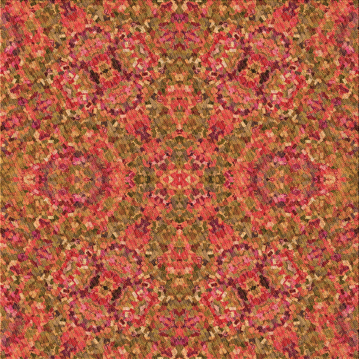 Round Machine Washable Transitional Orange Rug, wshpat3698org