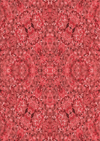 Machine Washable Transitional Red Rug, wshpat3698rd
