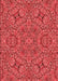 Machine Washable Transitional Red Rug, wshpat3698rd