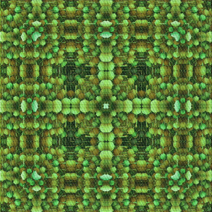 Round Machine Washable Transitional Army Green Rug, wshpat3699grn