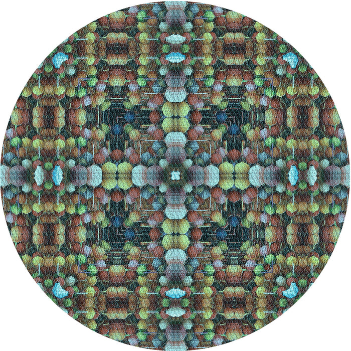 Square Machine Washable Transitional Green Rug in a Living Room, wshpat3699lblu