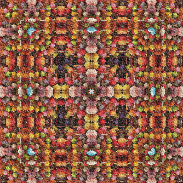 Sideview of Machine Washable Transitional Saffron Red Rug, wshpat3699