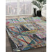 Patterned Cloud Gray Novelty Rug in Family Room, pat36