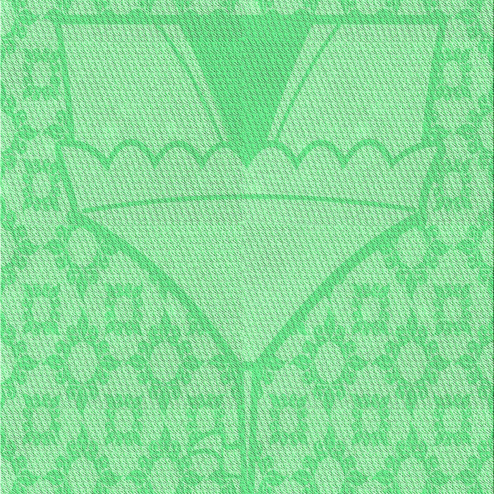 Square Patterned Green Rug in a Living Room, pat37grn
