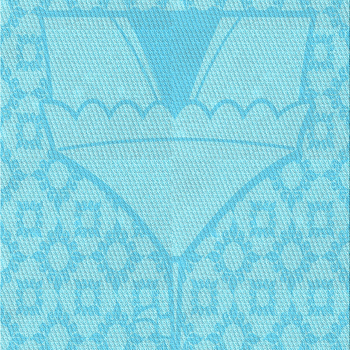 Square Patterned Bright Turquoise Blue Rug in a Living Room, pat37lblu