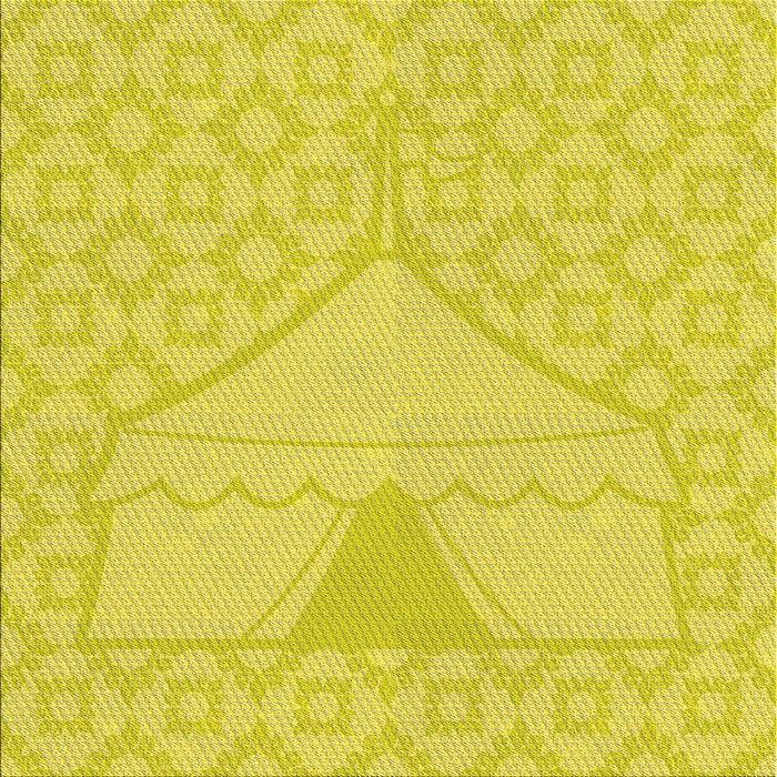 Round Patterned Yellow Rug, pat37yw