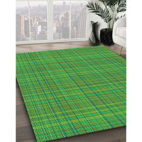 Patterned Neon Green Rug, pat370grn