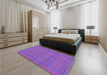 Patterned Dark Orchid Purple Rug in a Bedroom, pat370pur