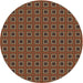 Square Patterned Vermilion Red Rug, pat3700brn