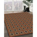 Patterned Vermilion Red Rug in Family Room, pat3700brn