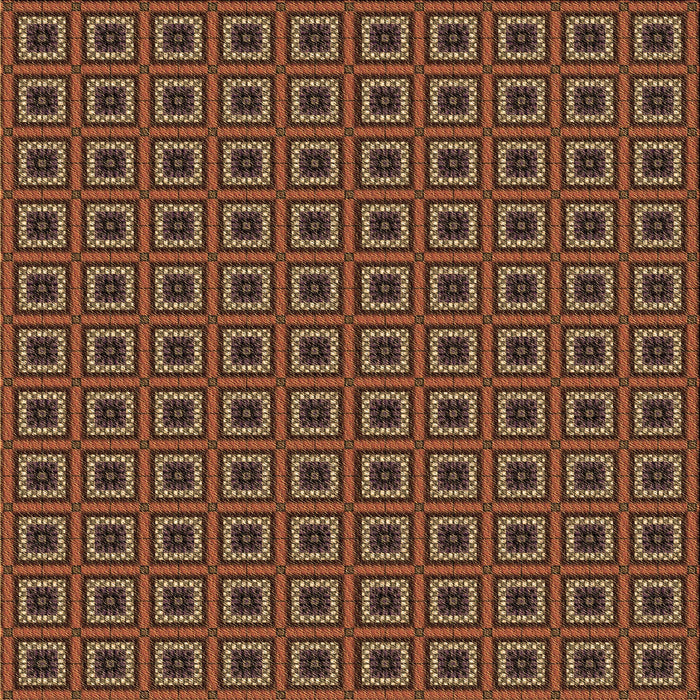 Round Patterned Vermilion Red Rug, pat3700brn