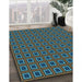 Machine Washable Transitional Deep-Sea Green Rug in a Family Room, wshpat3700lblu