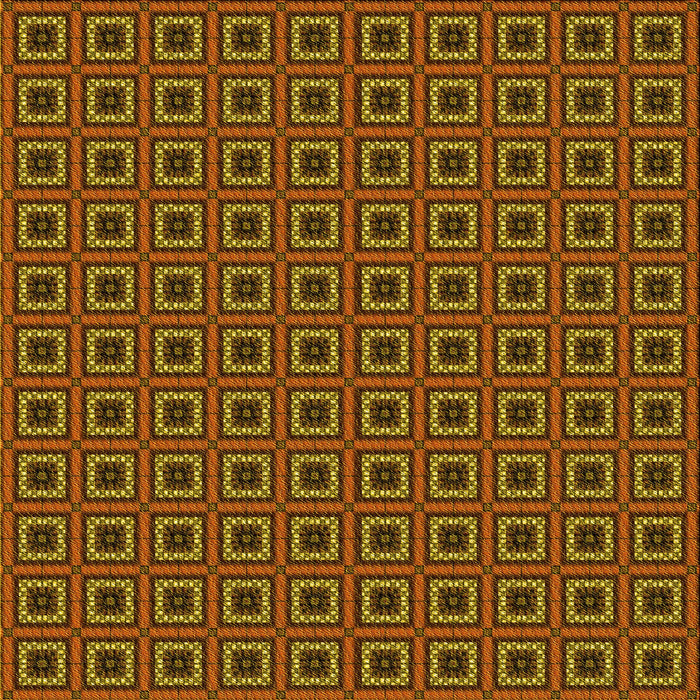 Round Patterned Saffron Red Rug, pat3700yw