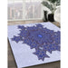 Patterned Slate Blue Rug in Family Room, pat3701blu