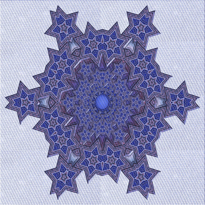 Round Patterned Slate Blue Rug, pat3701blu