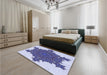 Patterned Slate Blue Rug in a Bedroom, pat3701blu