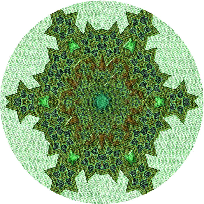 Square Machine Washable Transitional Light Green Rug in a Living Room, wshpat3701grn