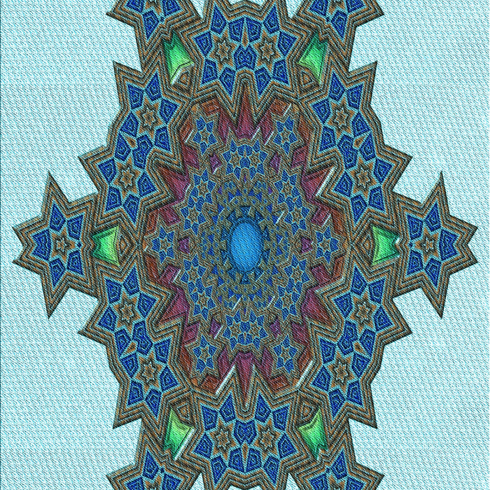 Machine Washable Transitional Green Rug, wshpat3701lblu
